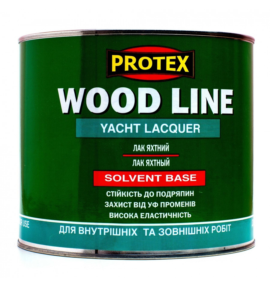 Лак поліуретановий яхтний WOOD LINE глянцевий ТМ PROTEX  (10л) Від упаковки