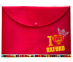 Папка-конверт на кнопці А4 "Oxford" рожева 491041