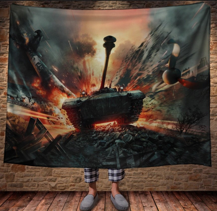 Плед з 3D принтом-War Thunder. Tank