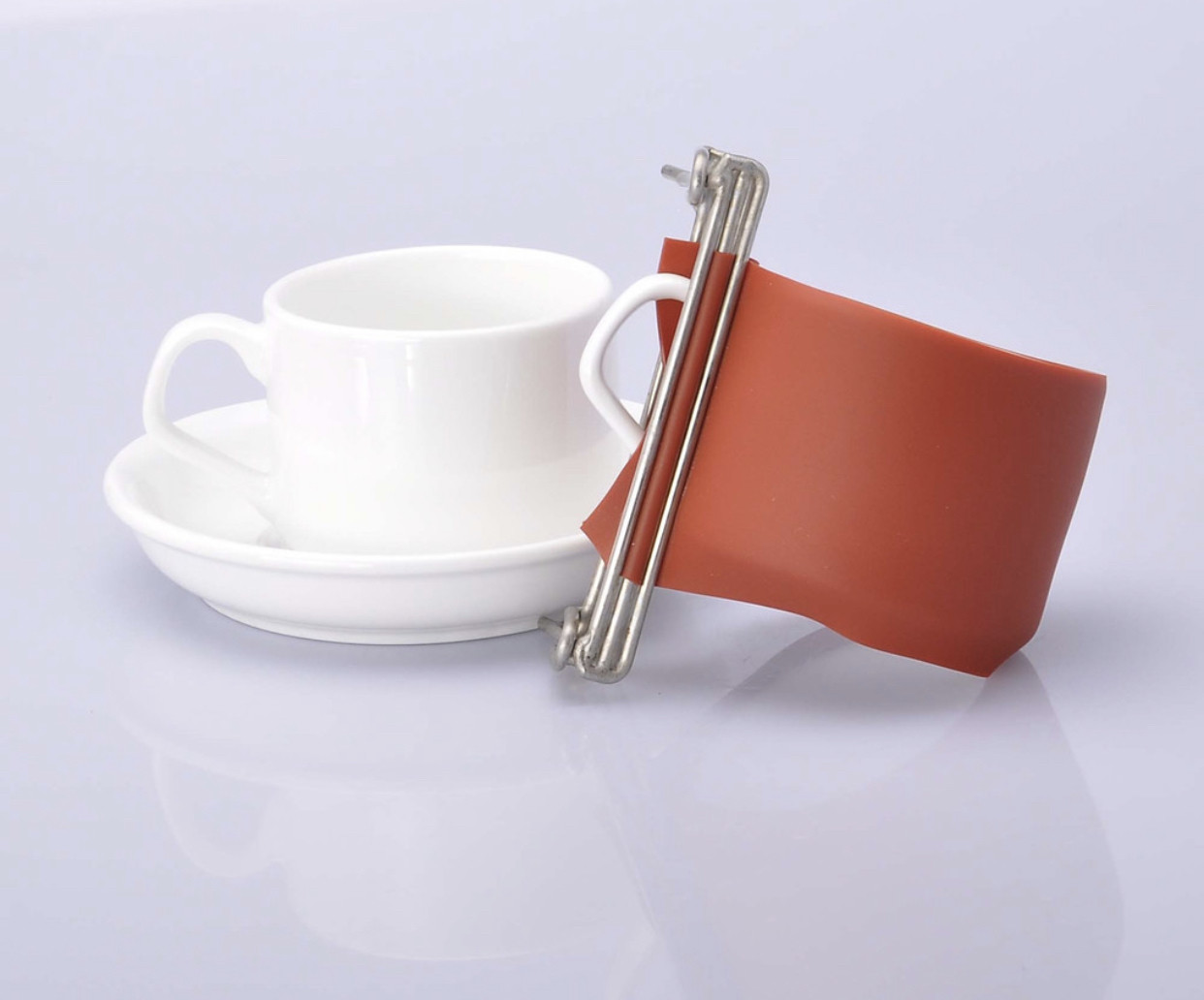 Силиконовый пояс 5oz для кофейной чашки (красный) - фото 1 - id-p1269284456