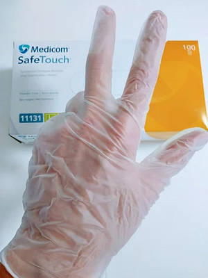 Медичні вінілові рукавички MediCom розмір М
