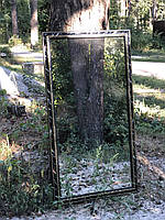 Дзеркало чорне із золотом 130/70 см у багетній дерев'яній рамці