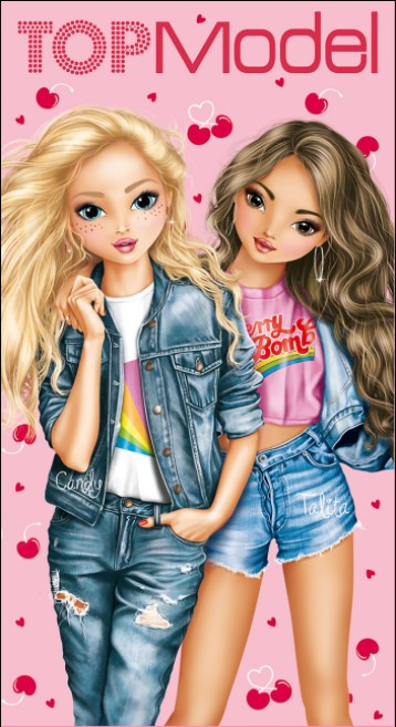 TOP-Model Покривало-рушник з мікрофібри 🍒 💥 (ТОП Модел Cherry Bomb 11005 рожевий/червоний вишеньки), фото 1