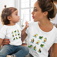 Парные футболки Family Look. Мама и дочь "Авокадо: зарядка" Push IT
