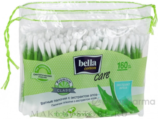 Палички гігієнічні Bella Coton Care з екстрактом алое 160 шт.