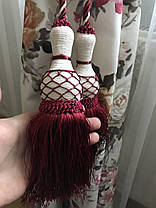 Пензлі підхоплювачі для штор червоні з білим 68 см, фото 4