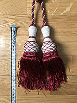 Пензлі підхоплювачі для штор червоні з білим 68 см, фото 3