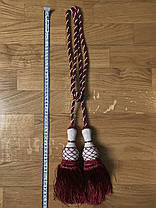 Пензлі підхоплювачі для штор червоні з білим 68 см, фото 2