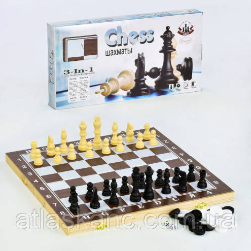 Гра Настільна Шашки, Шахи, Нарди 3 в 1 F22017, фото 1
