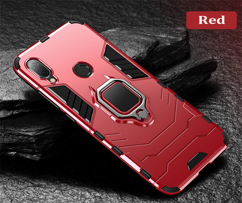 Чохол накладка для Xiaomi Redmi Note 7/ Note 7 Pro - Hybrid armor 2.0 з кільцем і підставкою Червоний