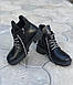 Спортивні черевики жіночі шкіряні осінь весна на низькому ходу якісні молодіжні зручні утеплені легкі чорні 37 розмір M.KraFVT 311, фото 3