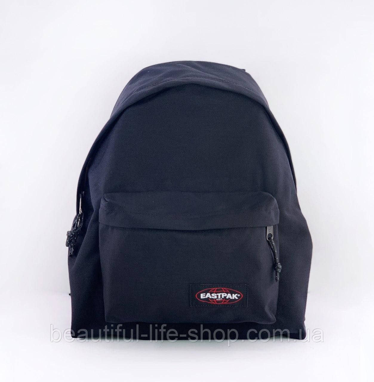 Рюкзак стильний міський EastPak чорний вмісткий для навчання ноутбука подорожей спорту
