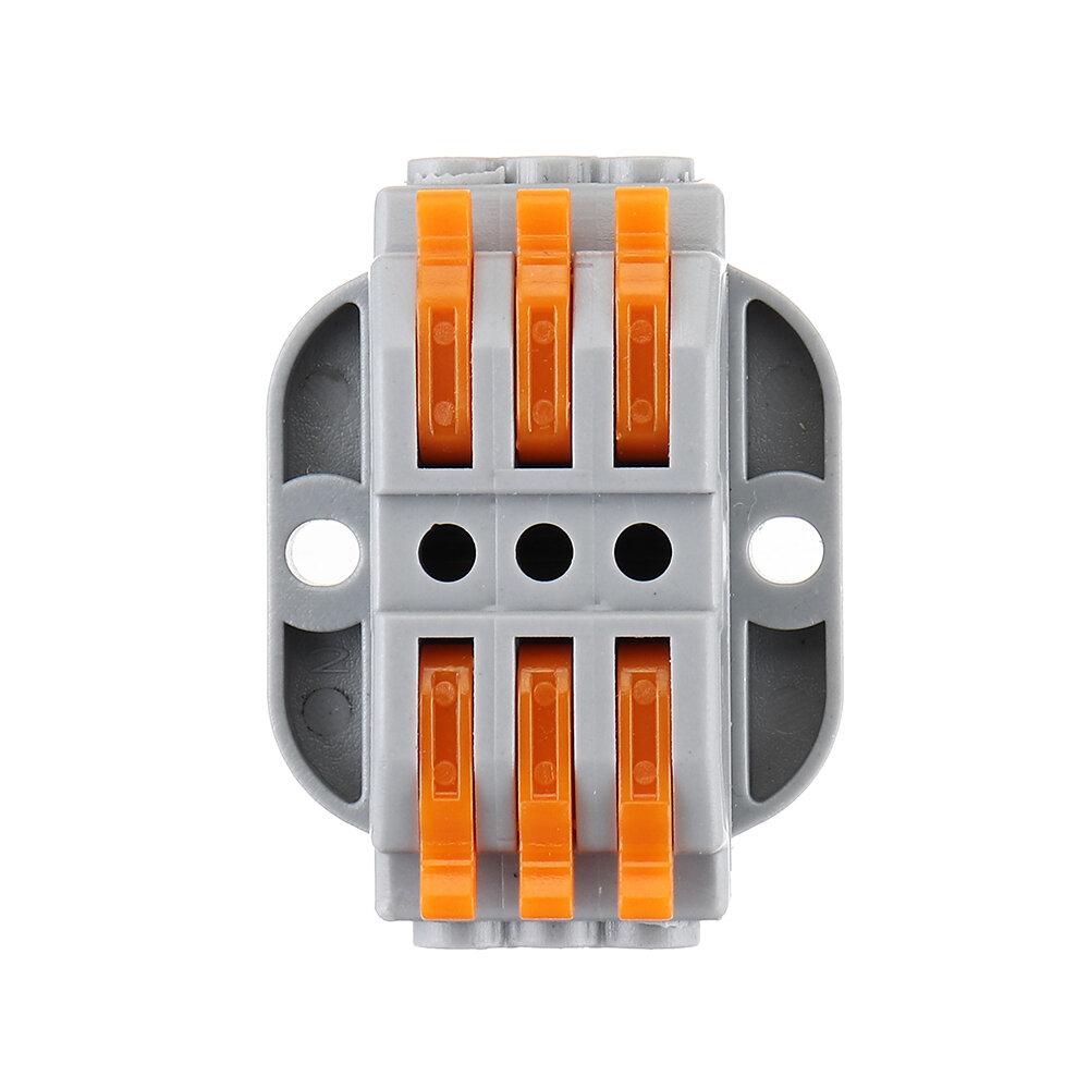 Багаторазова прохідна клема PCT-223-3 з важелями на 3 провідники  типу WAGO 222  0.08-4мм2