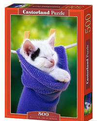 Іграшка Пазли 500 Кіт у носінні 47 х 33 см Castorland B-51595
