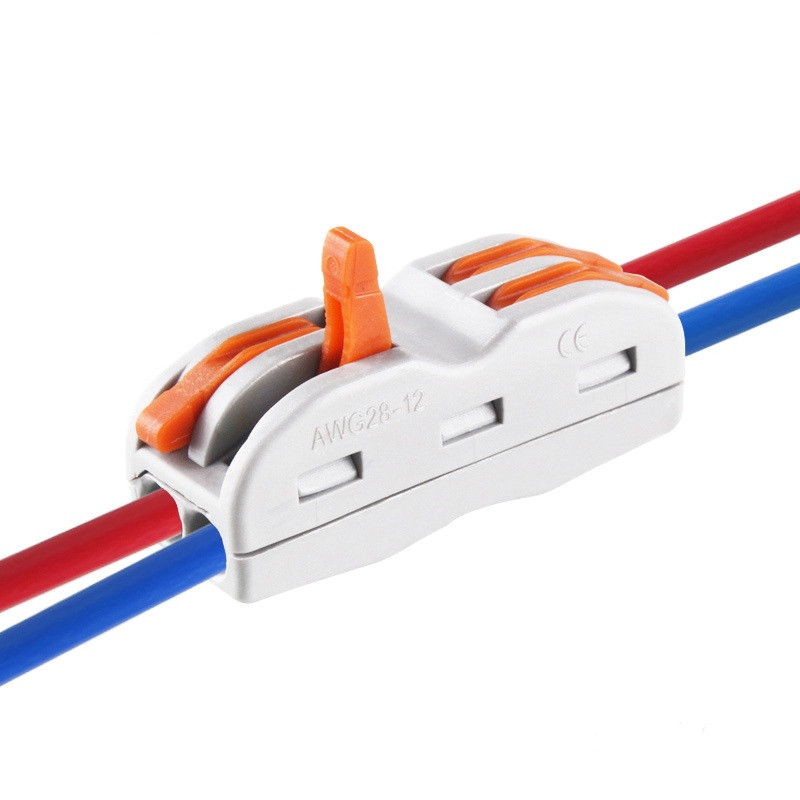 Багаторазова клема PCT-222 з важелями на 2 провідники прохідна  типу WAGO 222   0.08-4мм2