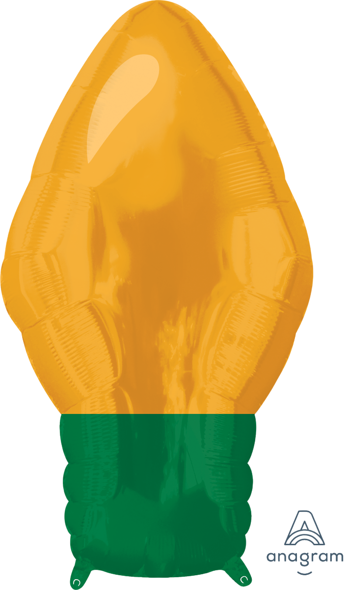 A 22" Gold Christmas Bulb. Фольгована куля новорічна у формі ялинкового вогню. Золотистий. В уп