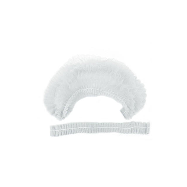 Шапочка одноразова кліп-бере гармошка Sangig (100 шт. в уп) Білий, фото 1