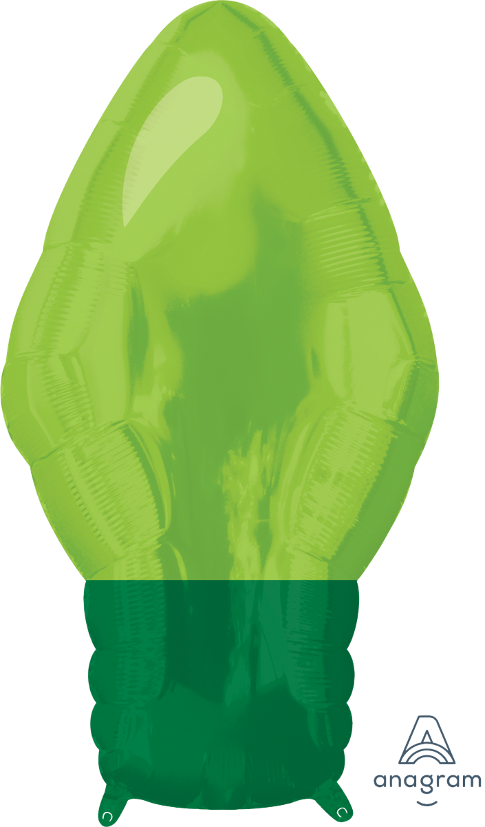 A 22" Green Christmas Bulb . Фольгована куля новорічна у формі ялинкового вогню. Зелений. В уп, фото 1