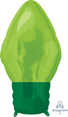 A  22" Green Christmas Bulb . Фольгована куля новорічна у формі ялинкового вогню. Зелений.  В уп