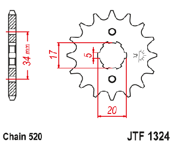 Зірка передня JT Sprockets JTF1324.13 Зірка передня Geon CR6 Scrambler