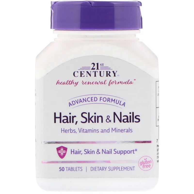 Hair, Skin & Nails Advanced Formula 21st Century 50 таблеток