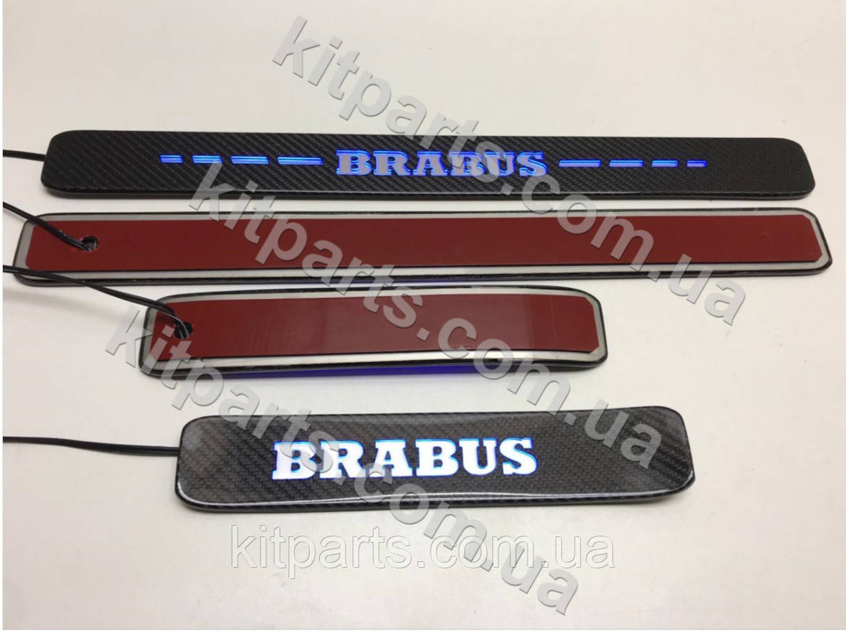 BRABUS AMG Карбонові накладки на пороги з підсвіткою LED W463A W464 G500 G63 AMG G400 G class Mercedes 2018+