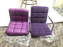 Стілець Augusto 4-BK-Base пурпуровий 1013 велюр, на квадратній чорній опорі, з регулюванням висоти, фото 10