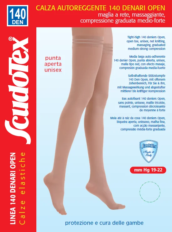 Компресійні панчохи 140 ден Open без миска, код 589 CE SCUDOTEX клас мм Hg 19-22 (Італія), фото 1