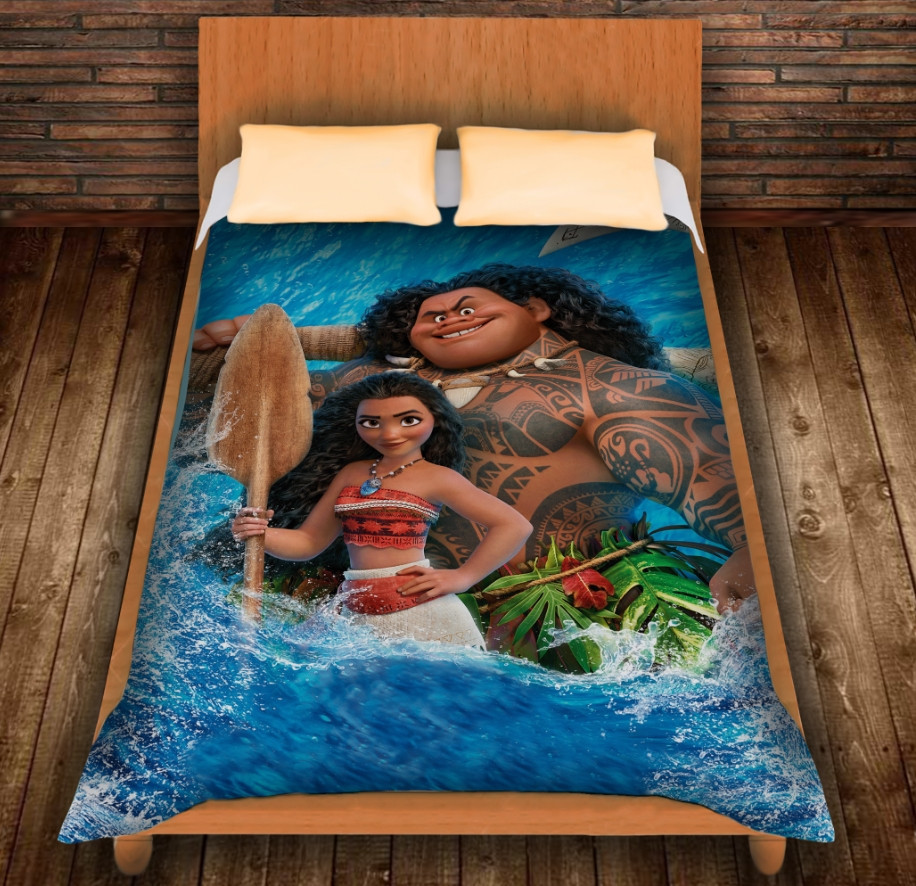 Плед з 3D принтом-Moana and Maui in water
