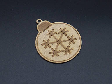 Дерев'яна новорічна кулька під розпис. 10см