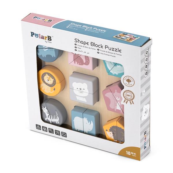 Дерев'яний пазл PolarB Фігури та звірята (44012), фото 1