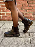 Демісезонні жіночі черевики челсі Dr.Martens Chelsea Black шкіряні чорні, фото 10