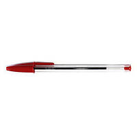 Ручка кулькова BIC Cristal Крістал 1,0 мм, червона корпус прозорий пластик