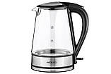 Електричний чайник 1.7 літра скляна з LED-підсвічуванням Ardesto EKL-F110 (2150 Вт), фото 2
