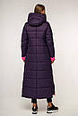 Фіолетове довге пальто з плащової тканини ПВ-1202 Тон 33 44 48 50 52 54 56 58 розмір, фото 2