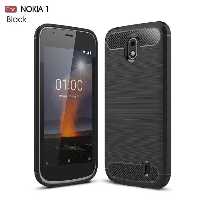 Чохол TPU для Nokia 1 - Carbon Fiber Case Чорний