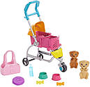 Barbie Strollin Play Pups GHV92 Лялька Барбі Прогулянка з цуценятами в колясці, фото 4