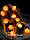 Декор на Хелловін: Гірлянда з гарбузів на батарейках. 1 м -10 гарбузів, фото 9