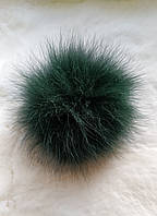 Помпон из натурального меха песца хвост IgLeLuck ПХ-16 сочная трава