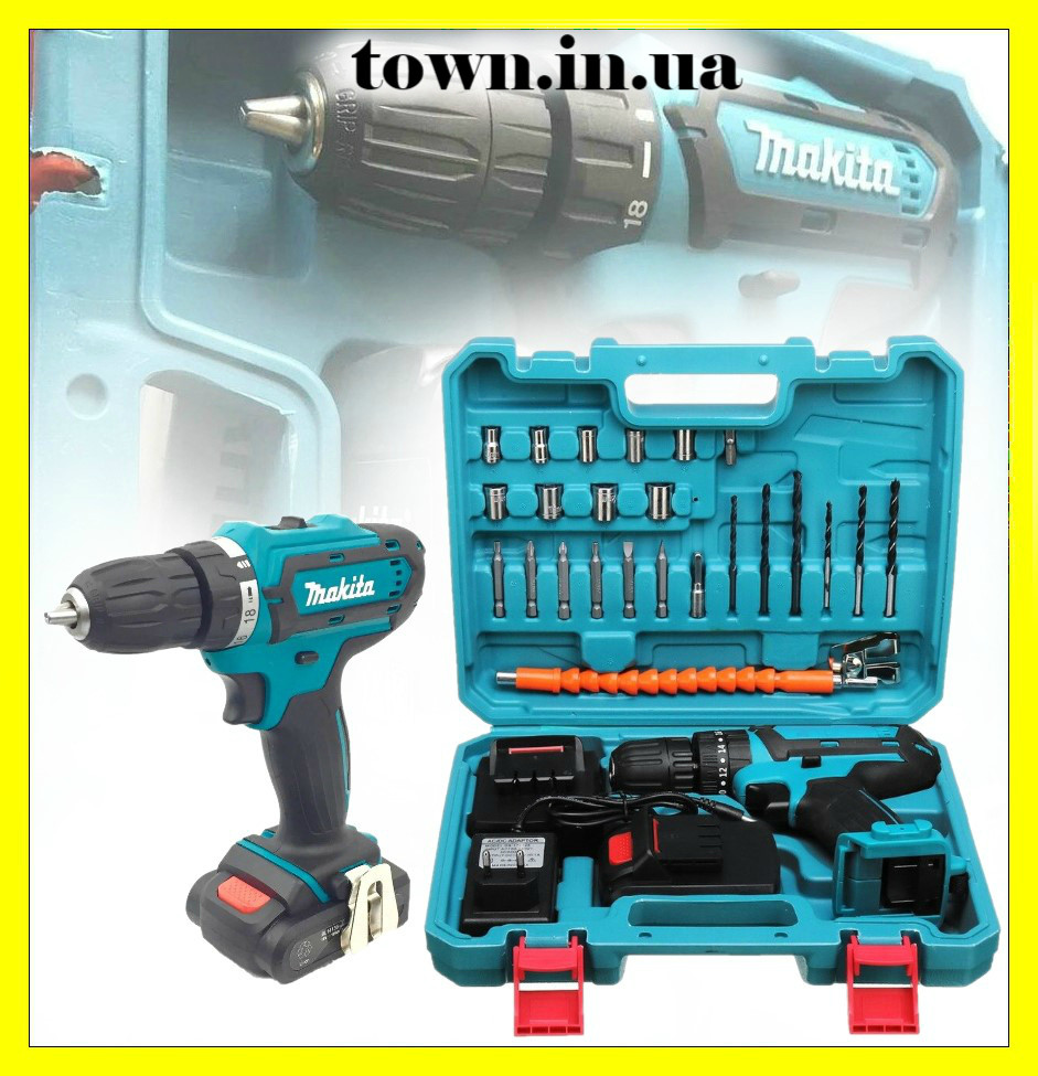 Акумуляторний шуруповерт-дриль Makita 550DWE 24V 5A/h з набором інструментів. Шуруповерт бездротовий Макіта