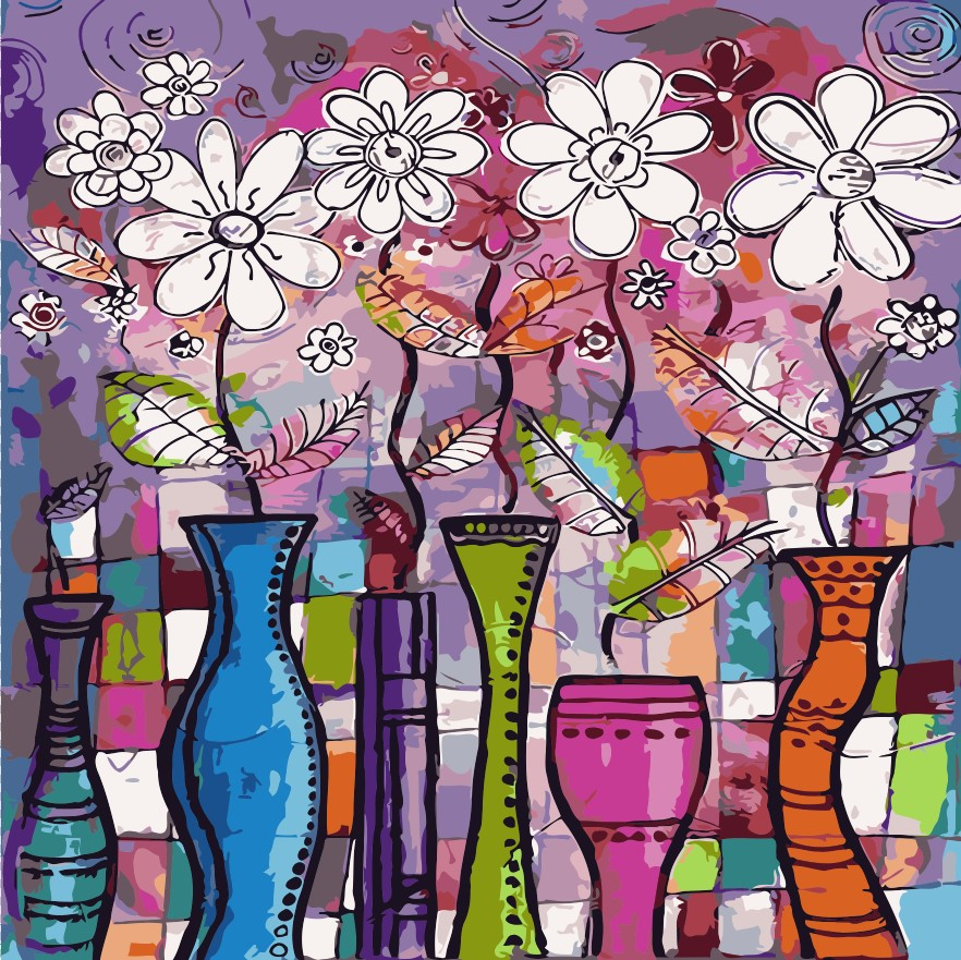 Художній творчий набір, картина за номерами Квіточки, 40x40 см, «Art Story» (AS0322)