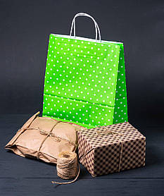 Паперовий пакет подарунковий 260*150*350 мм Кольоровий крафт пакет з крученими ручками Готові для магазинів одягу