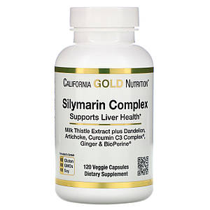 Для відновлення печінки California Gold Nutrition Silymarin Complex 120 капс.