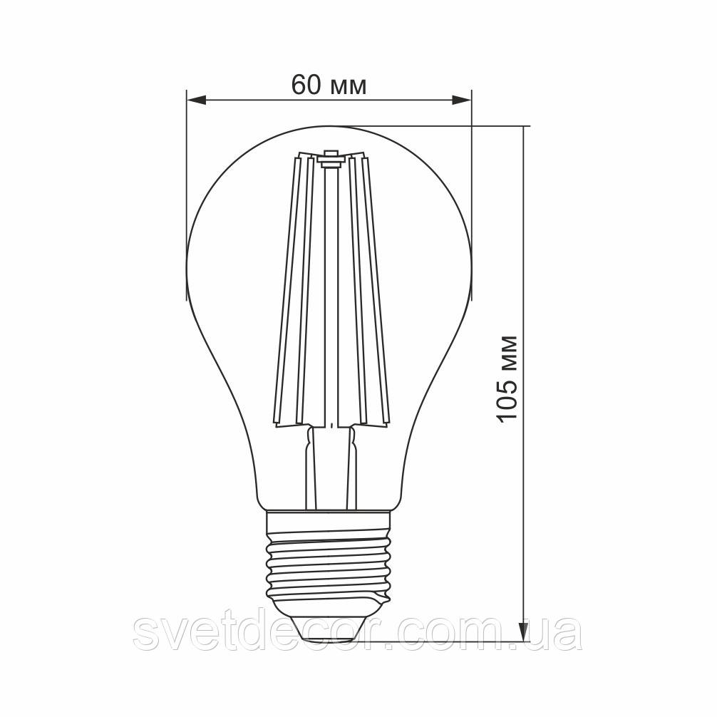 Фитолампа для растений LED VIDEX Filament A60FF 08W E27 1000K - фото 2 - id-p1269660449