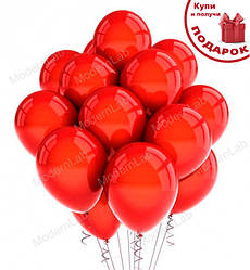 Повітряні кульки "Set" набір - 14 шт., Італія, Ø - 28 см., червоний (металік)