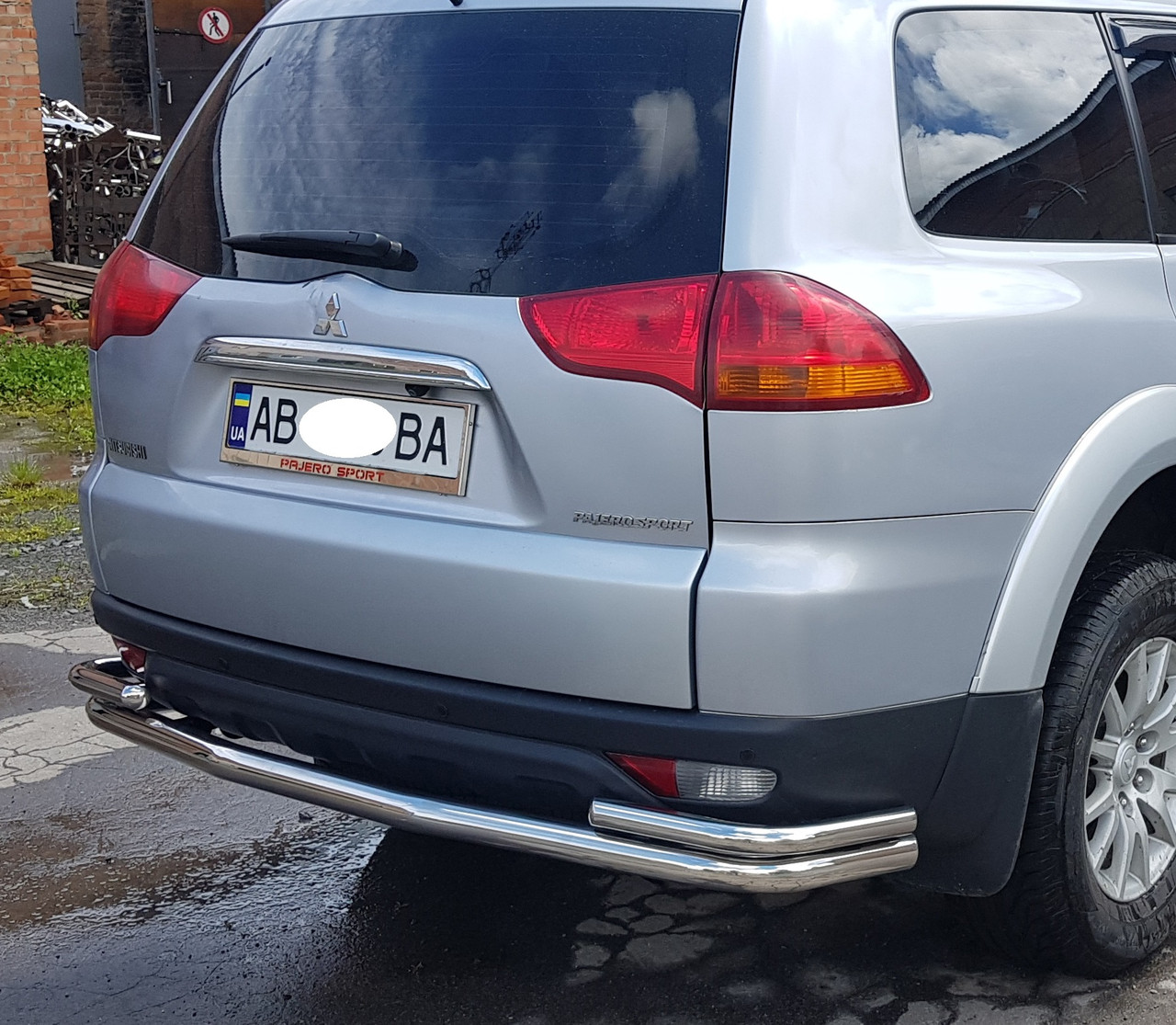 Захист заднього бампера на Mitsubishi Pajero Sport (2008-2015), фото 1
