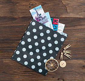 Паперові пакети в горошок 170х30х230 мм подарунковий Крафт пакет з малюнком для сувенірів біжутерії маленький