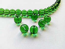 Скляна намистина "Куля", зелена 6 мм