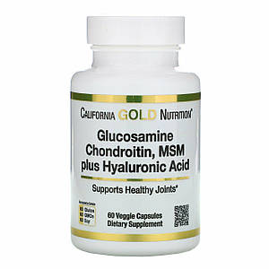Хондропротектор California Gold Nutrition Glucosamine Chondroitin MSM plus Hyaluronic Acid 60 капс.