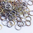 Колечка Одинарні Відкриті, Залізні, Мікс, 6х0.7мм, Внутрішній Діаметр 4.6мм, близько 530шт/50г, фото 2